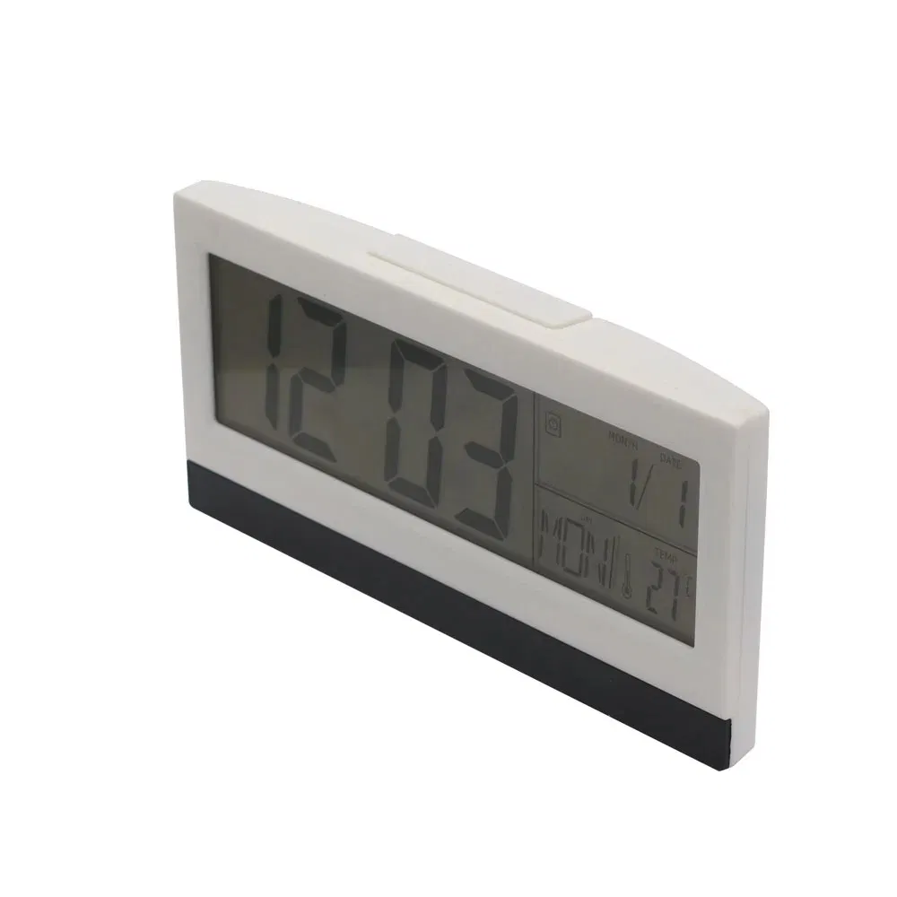 Time Calendar Temperature Humidity Alarm Clock on Table, Customised Classic Table Clock
