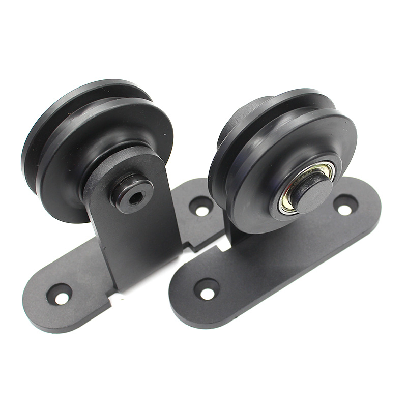 T Shape Simple Assembly British Barn Door with Sliding Door Hardware Kit for Solid Wood Sliding Door Double Surfaces