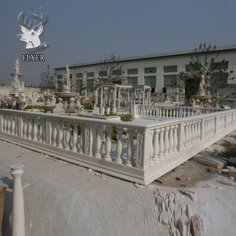 Building Material Natural White Marble Stair Balustrade Handrails Balcony Balustrade for Sale
