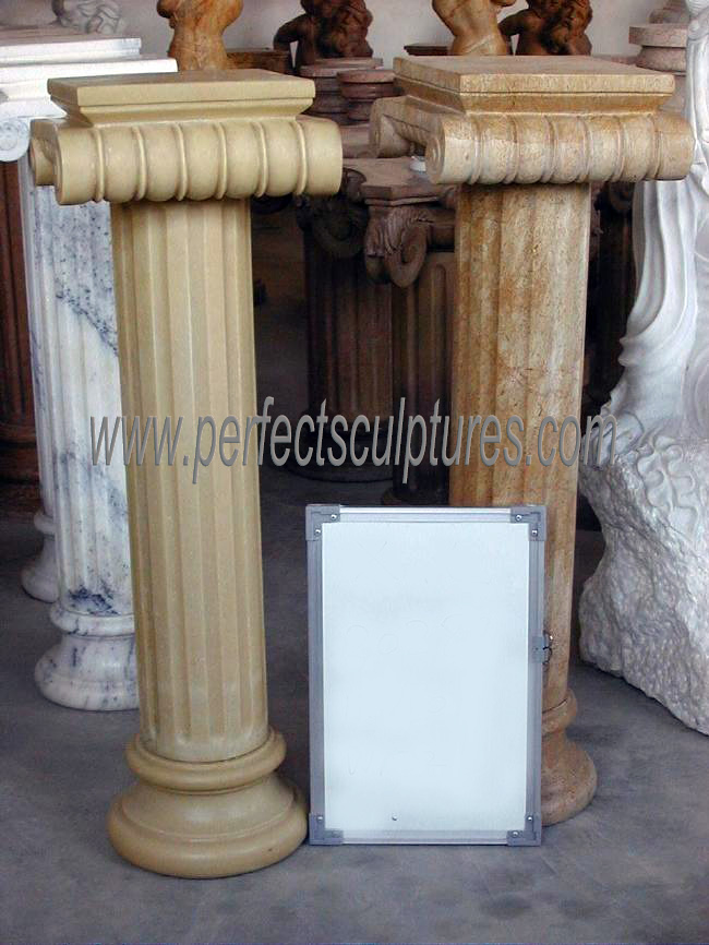 Small Size Antique Roman Style Stone White Marble Columns Pillars for Home Garden Building Decoration (QCM239)