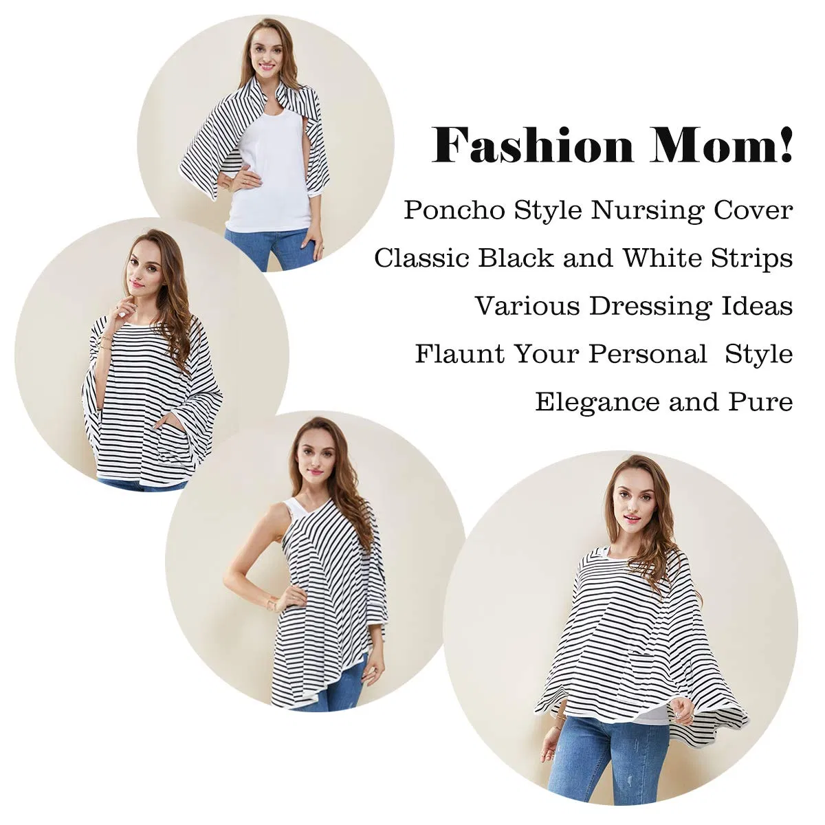 Nursing Poncho -Breastfeeding Coverage Shopping Cart Stroller Cover