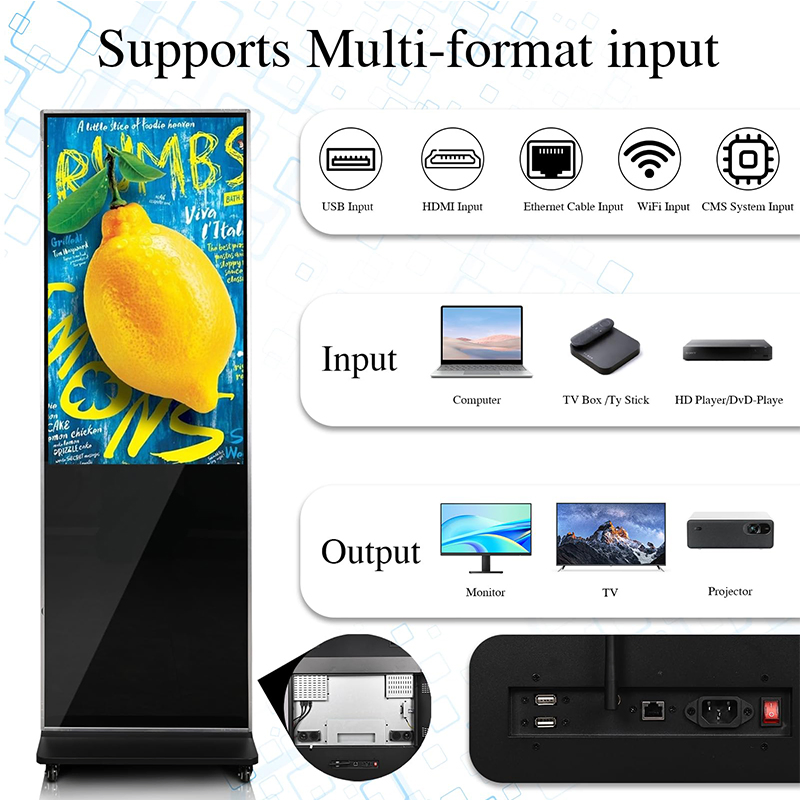 Напольный сенсорный дисплей Android 4K для рекламы