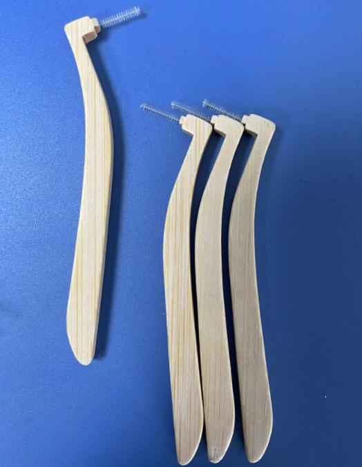 "7" Shape Dentist Use Bamboo Interdental Brush Eco Friendly Bamboo Wood Interbrush 0.4mm Size