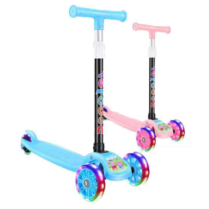 Wholesale 3-Wheel Foldable Kids Scooter Adjustable PU Flashing Wheels Extra-Wide Board Light Printed for Toddlers 3-6 Years