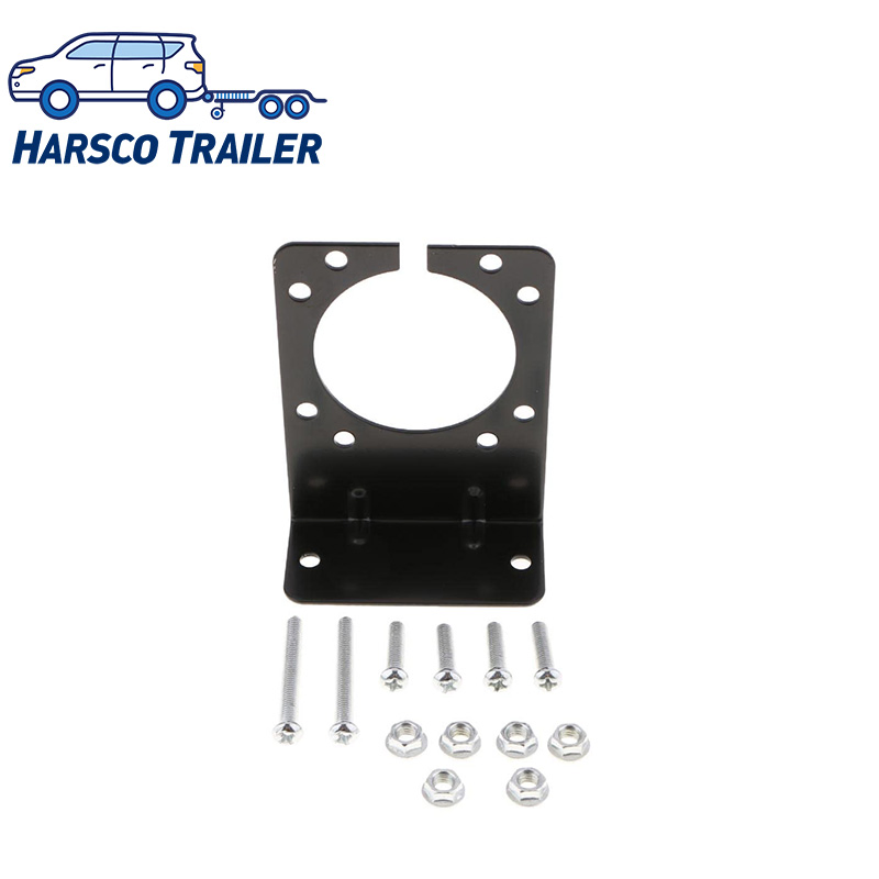 Universal Heavy-Duty 7-Way Trailer Socket Mount with Pre-Drilled Steel Bracket