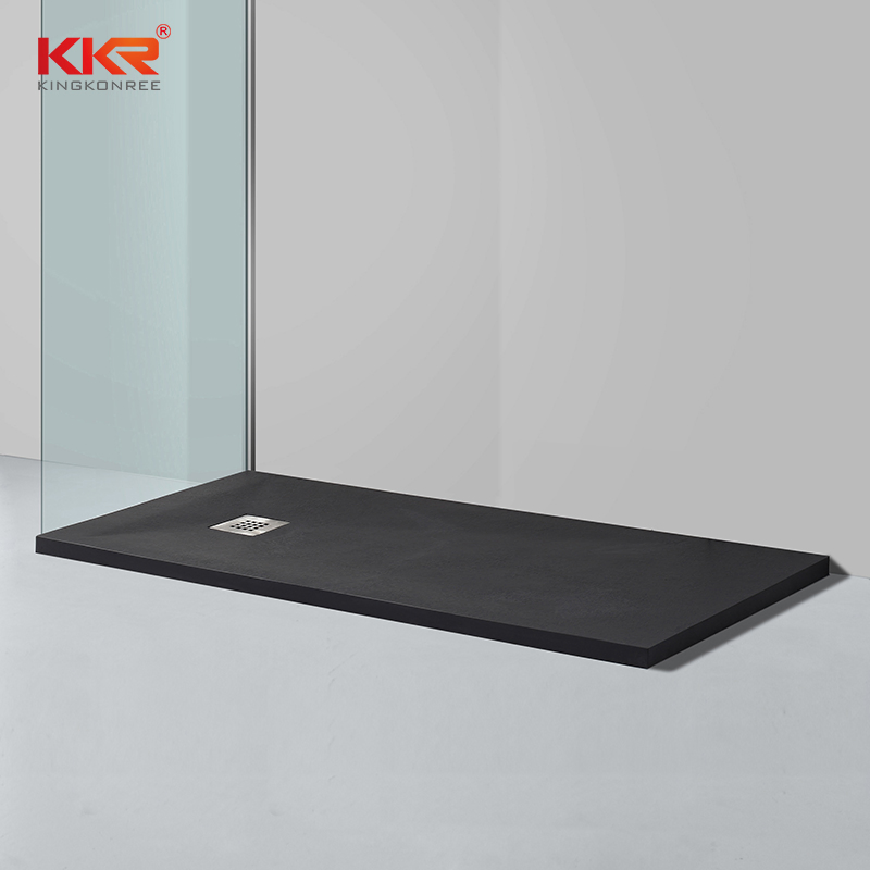 Black Shower Base Tray Acrylic Solid Surface Shower Tray OEM