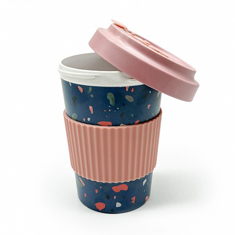 Custom Printed Bamboo Fiber Biodegradable Cups Eco-Friendly Reusable Mugs for Camping