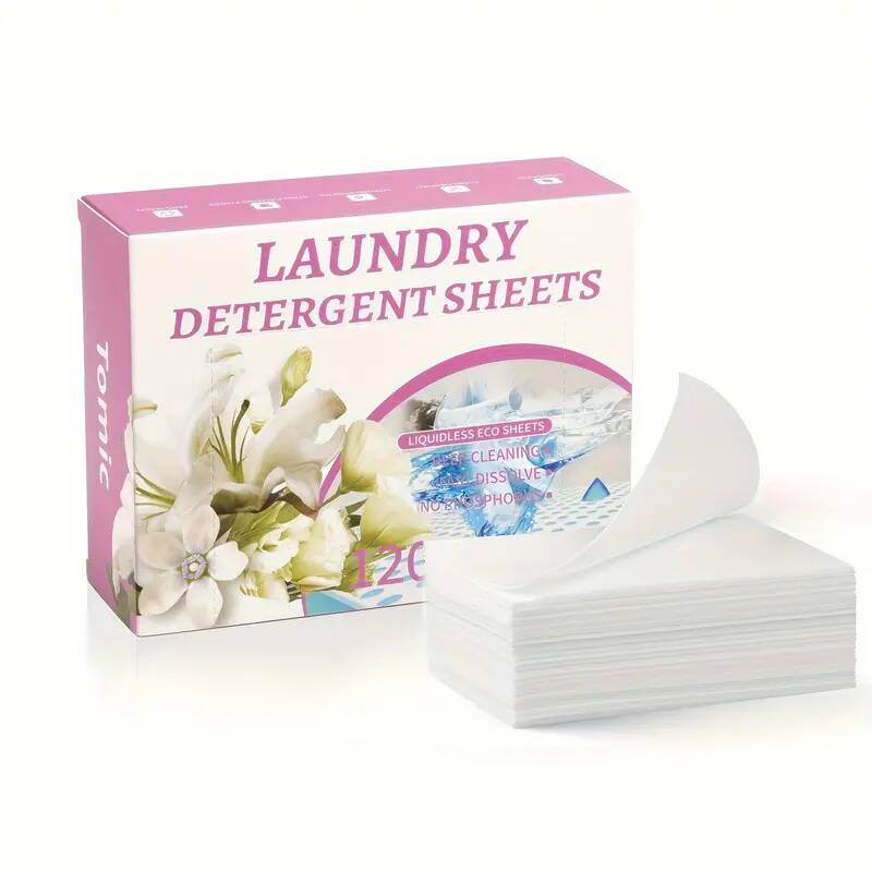 Detergent Sheet Natural Hypoallergenic & Biodegradable Washer Soap Strips Laundry Sheet Enzyme Gentle Cleaner Sheet Eco-Friendly Laundry Soap Sheets