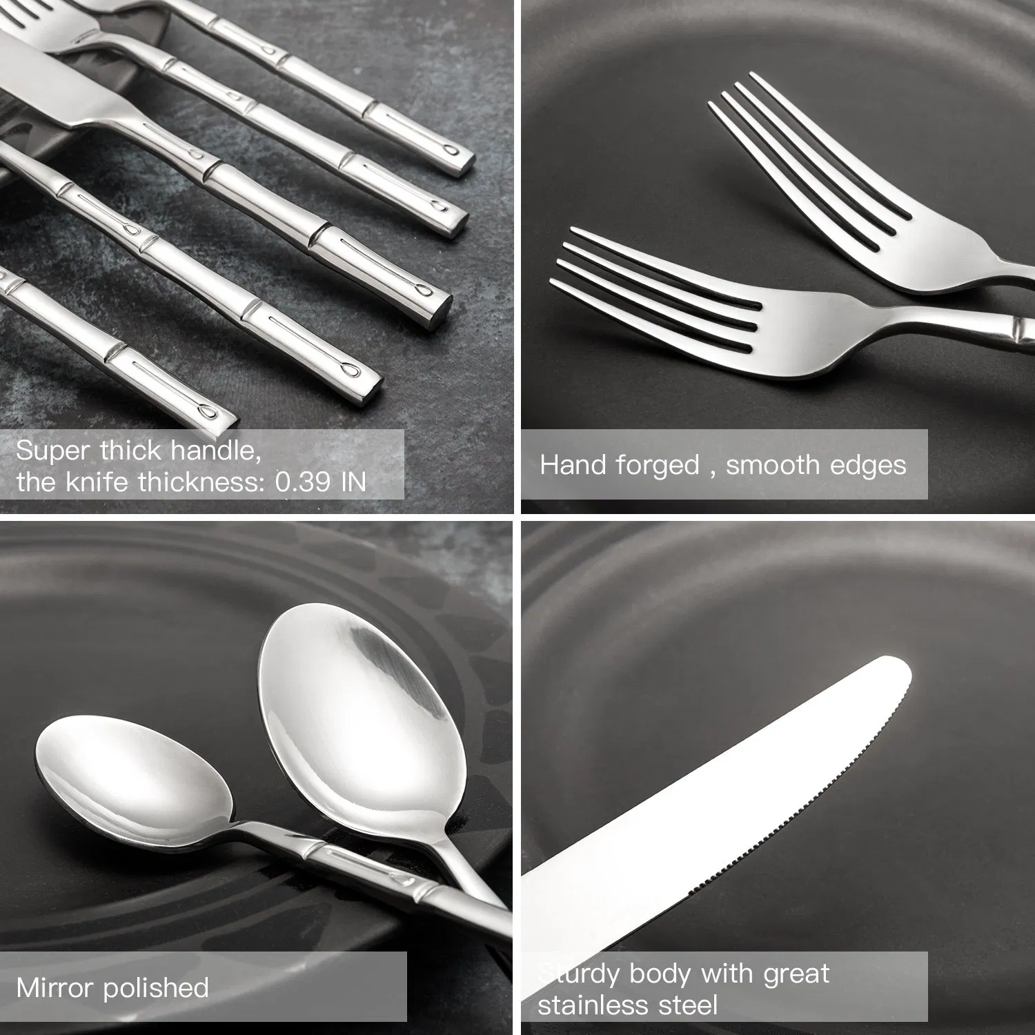 High Quality Silver Stainless Steel Cutlery Set for Wedding Hotel Restaurant