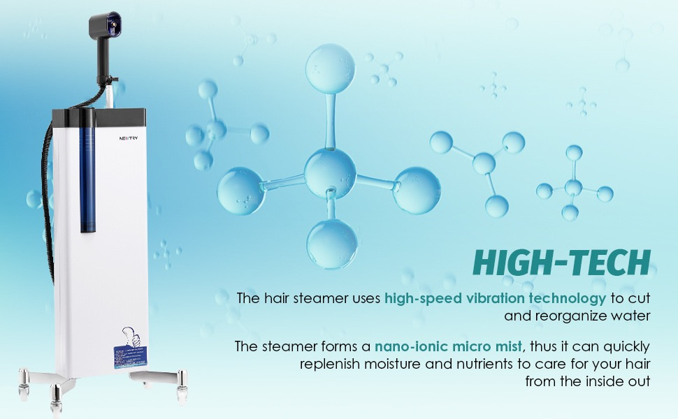 Nano Vertical Blue Light Sprayer 1300W Newly Operation Panel Hair Steamer Machine for Hair Care