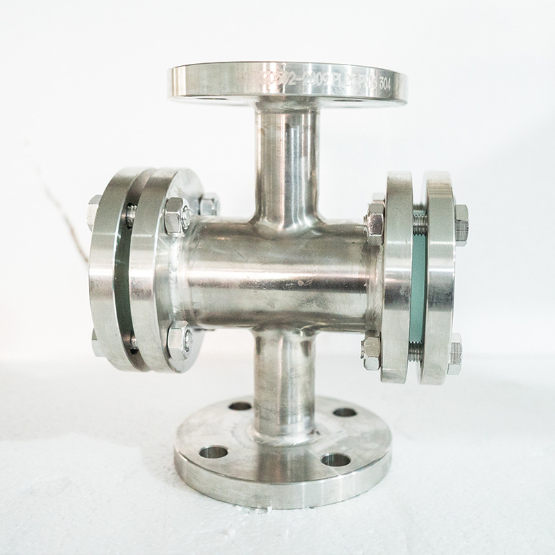 Stainless Steel PTFE-Lined Straight Sight Glass, 304 Flanged Glass Straight Sight Glass, Pipeline Sight Glass, Valve Sight Glass