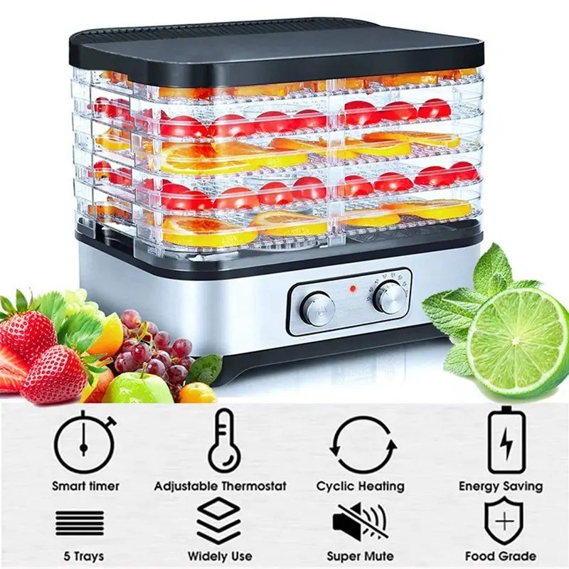 220V Small Home Electric Fruit Food Dehydrator with 5 Trays Electric BPA-Free