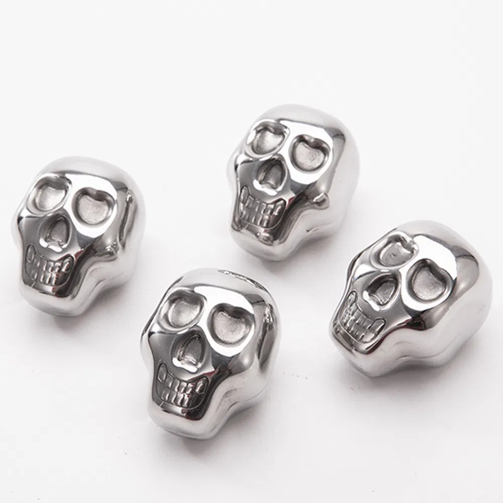 304 Stainless Steel Creative Skull Metal Ice Cubes Whiskey Ice Wine Stone for Glendower Glendronach Glendullan