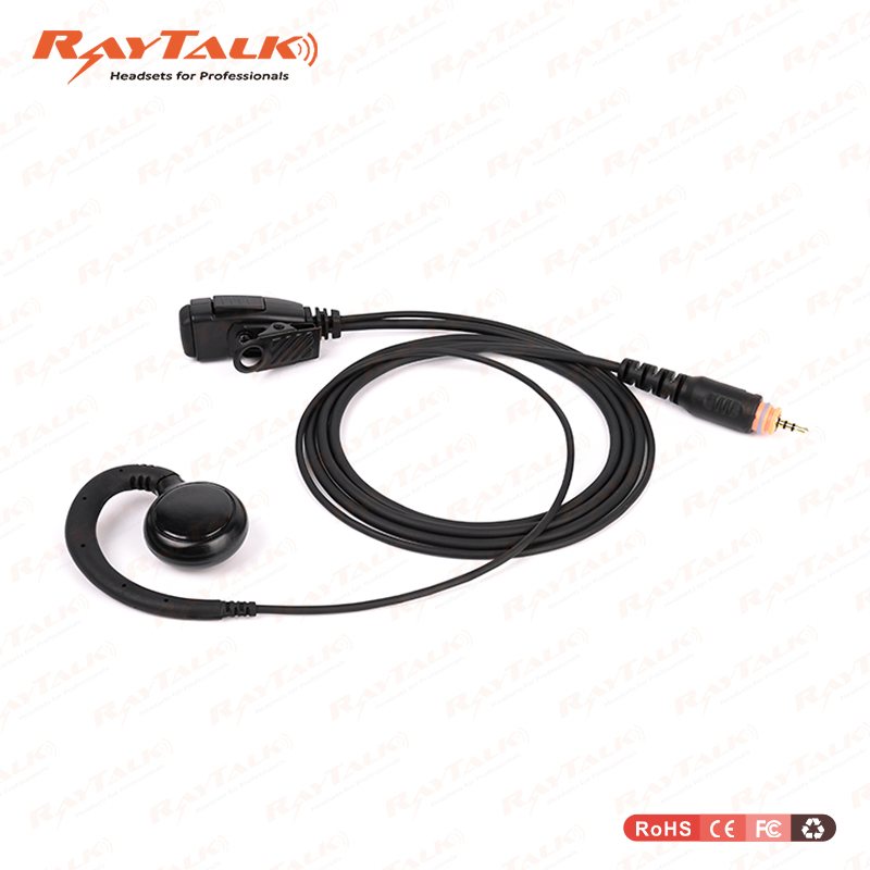 C Ring Earpiece with Rugged Large Ptt Microphone Two Way Radio Earpiece for Kenwood Tk208