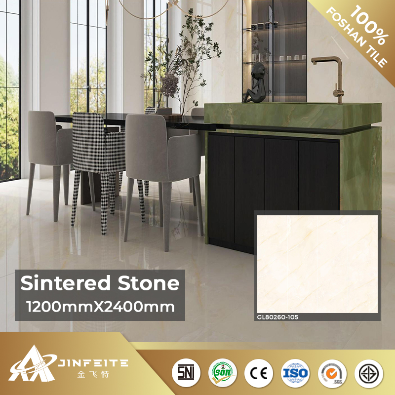 Beige Jade Marble Design Sintered Stone 80*260cm Warm Colour Wholesale Price Foshan Factory