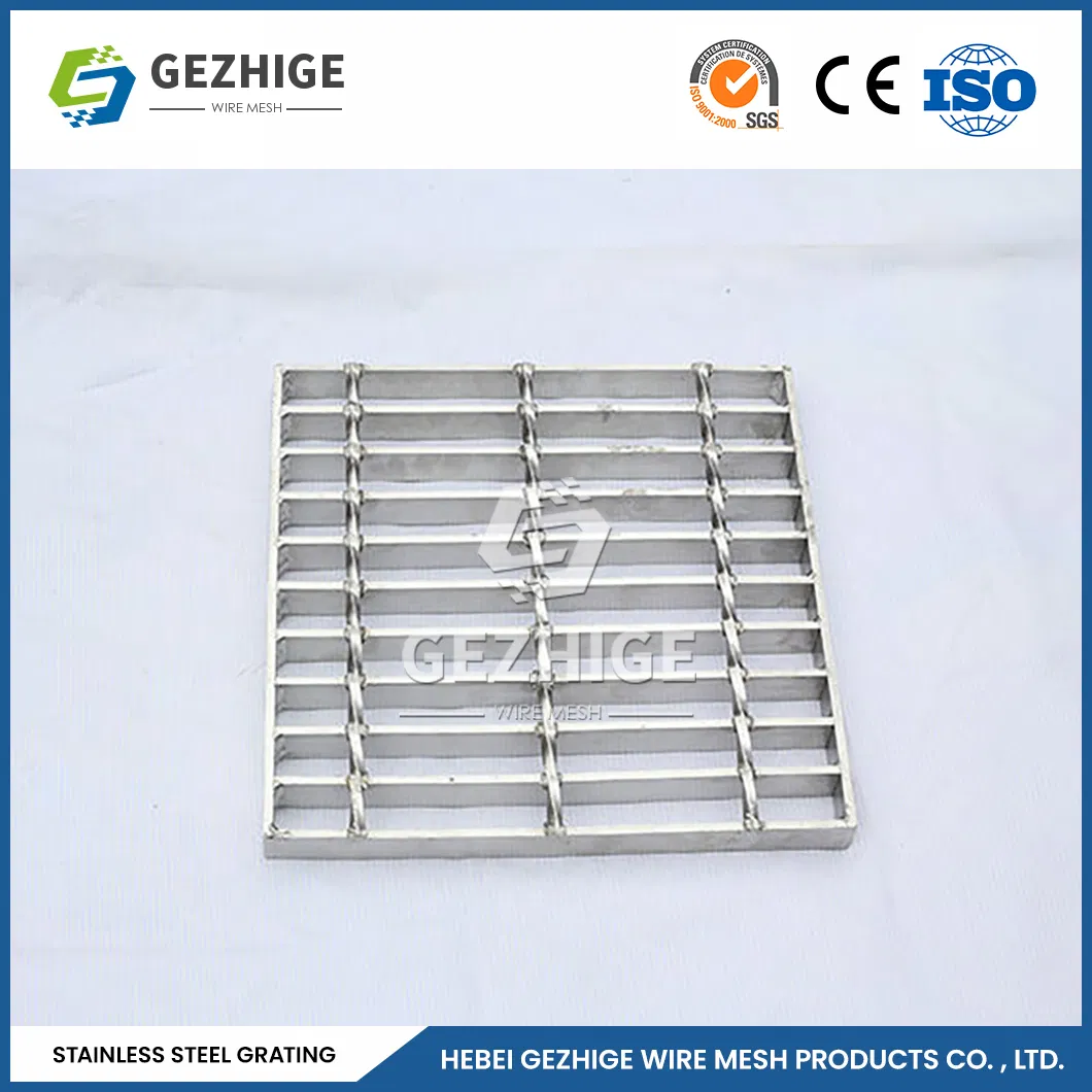 Gezhige Stainless Steel Drain Grate Outdoor Factory Construction Material Ss Steel Grating China 60 80mm Bearing Bar Pitch Heavy Duty Stainless Steel Grating