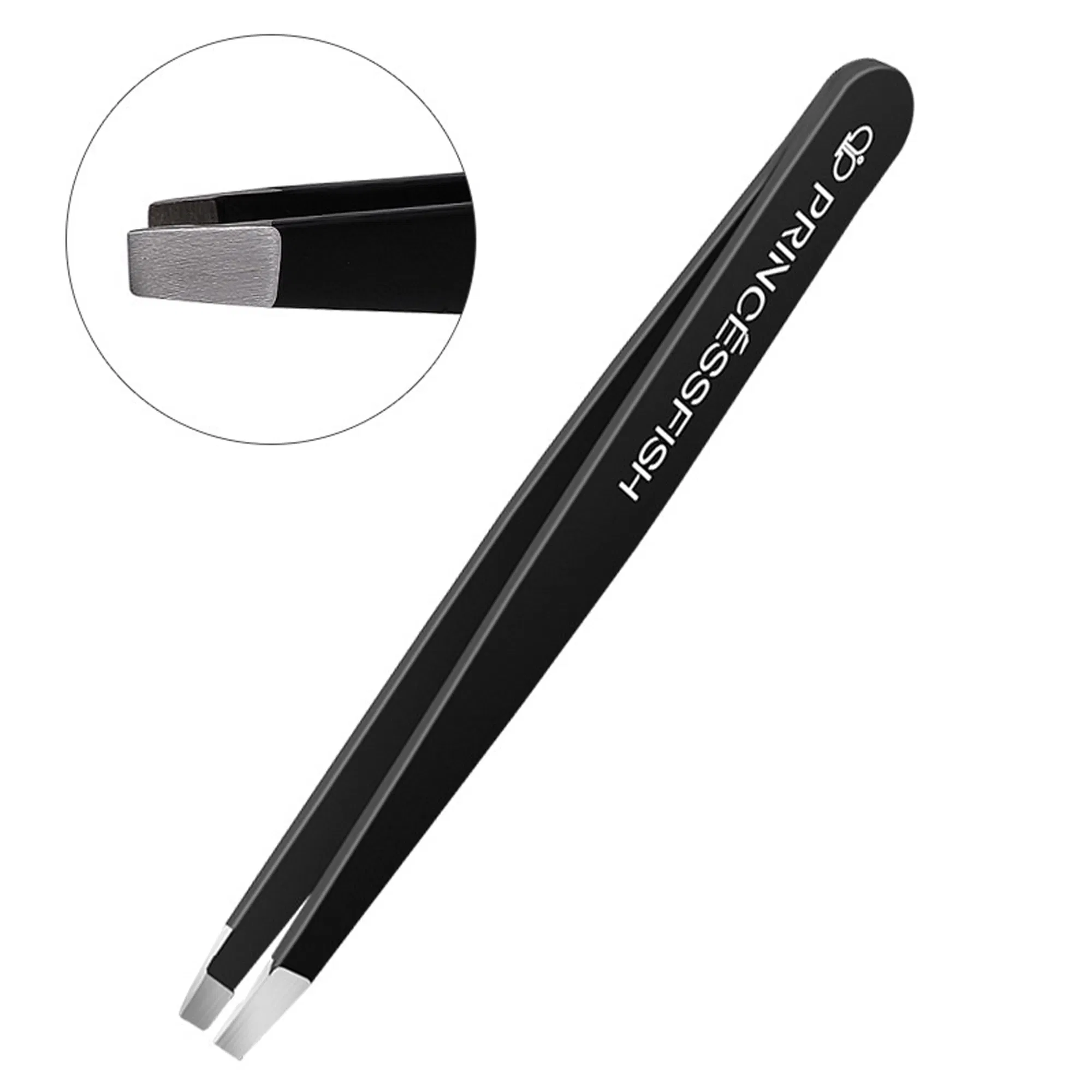 2 Pack Slant Tip Professional Stainless Steel Eyebrow Tweezers for Women Men