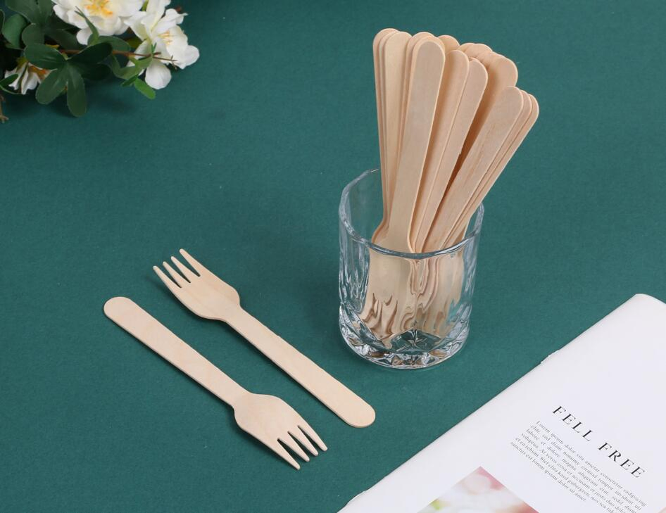 Wholesale Healthy Hygienic Artistic Wood Mini Disposable Wooden Dessert Fork