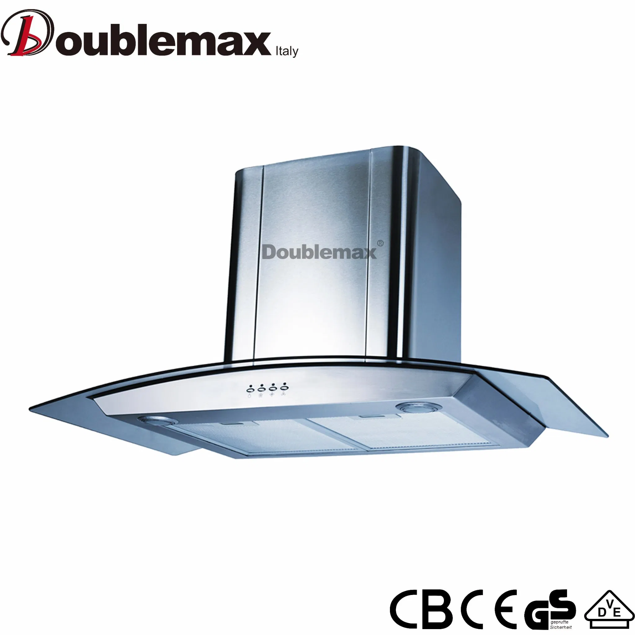 Premium Curved Glass Kitchen Hood - 900mm Auto Clean Chimney