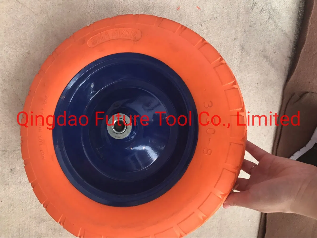 Heavy Duty Steel Material 4.80/4.00-8 PU Flat Free Wheel