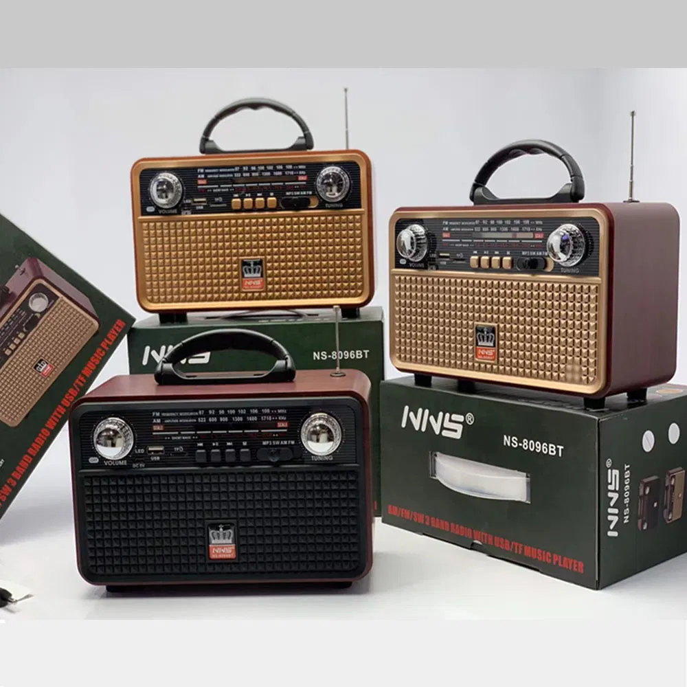Ретро радио NS-8096BT с Bluetooth, деревянный корпус