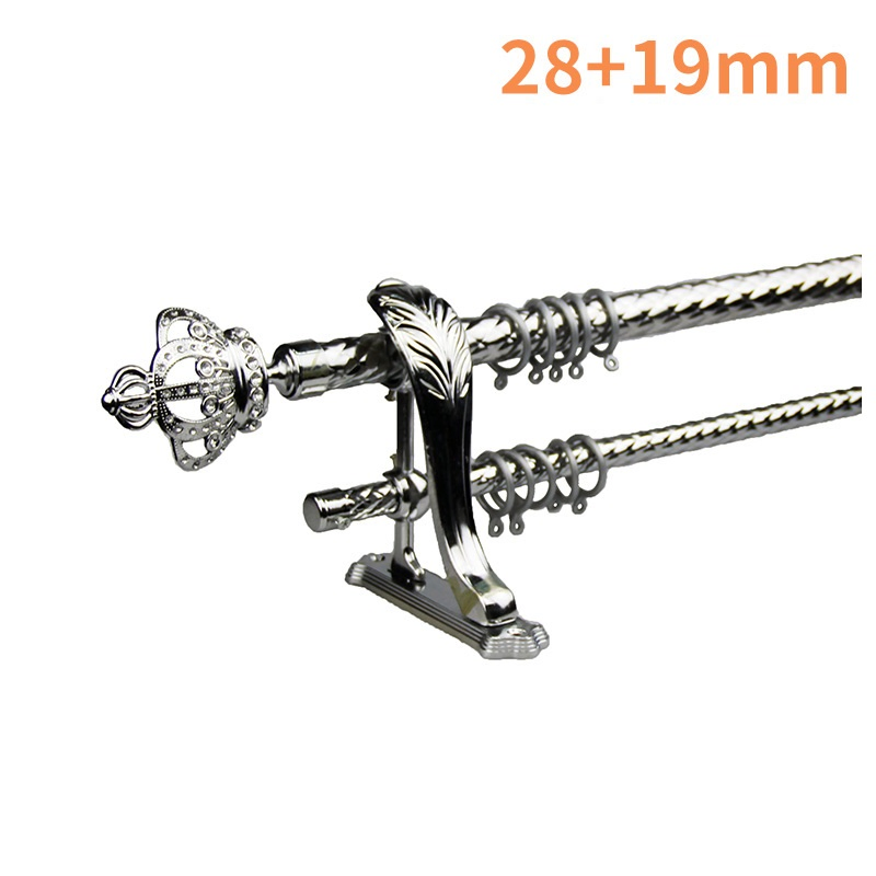 28+19mm Wholesale Luxury Factory Curtain Rods and Rails Accessories Adjustable Curtain Rod Set