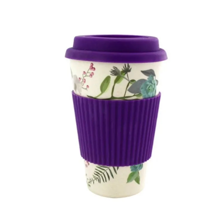 New Design Reusable Eco Friendly Cups Customized Bamboo Fiber Coffee Cup with Lid Bamboo Fiber Mugs