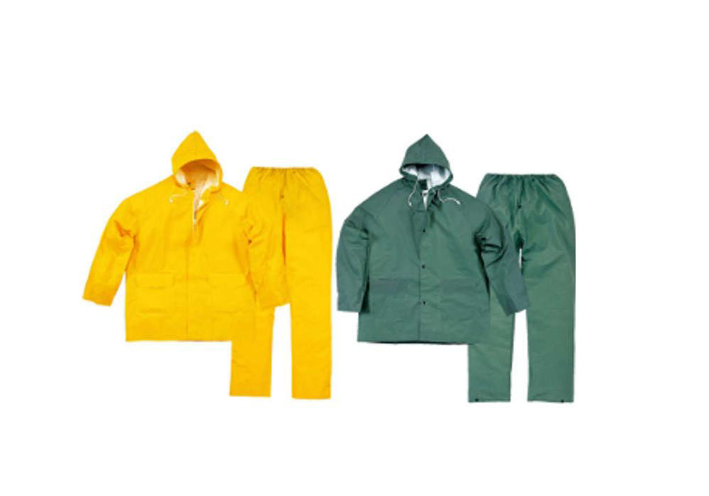 Factory Price Yellow Green Vinyl Polyester PVC Waterproof Jacket Pants Rainsuituniform Workwear