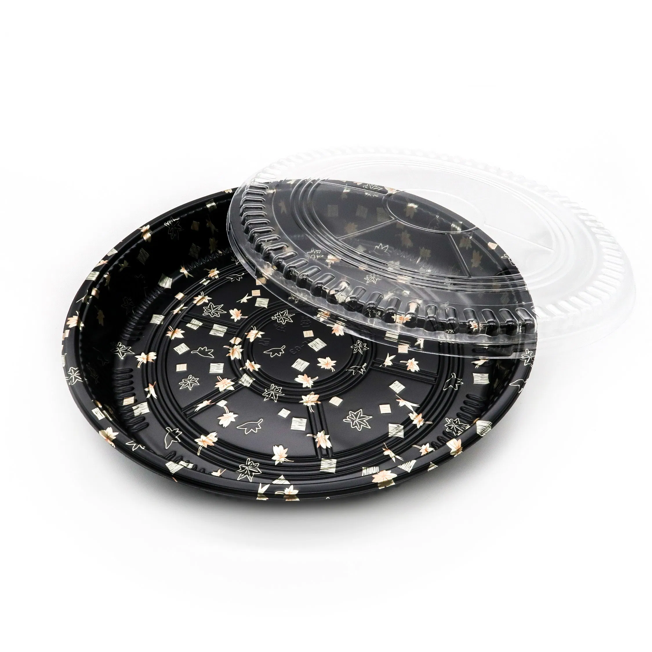 Japanese Round Disposable Microwave Food Container Clear Lid Stackable Plastic Takeaway Packaging Food Rectangular Pattern