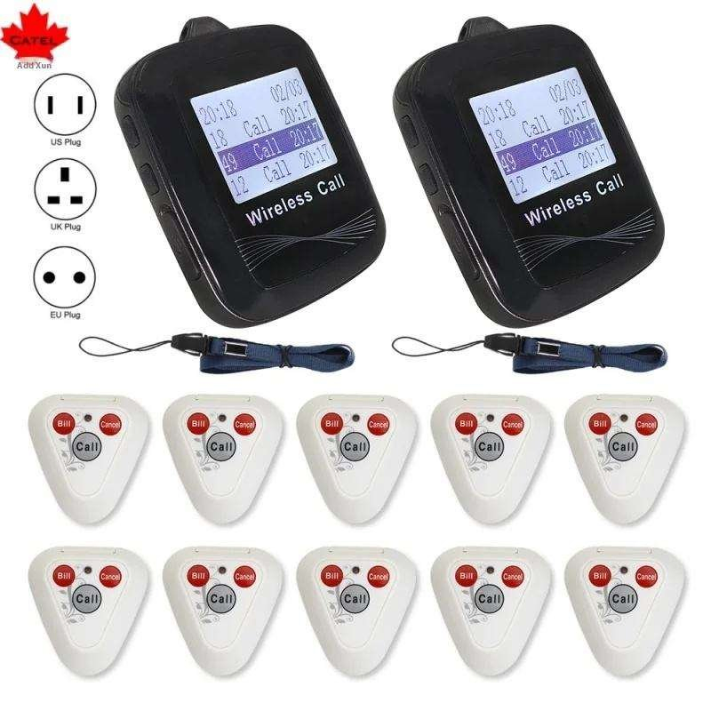 Wireless Pager System 10 Buttons 2 Watches for Restaurant