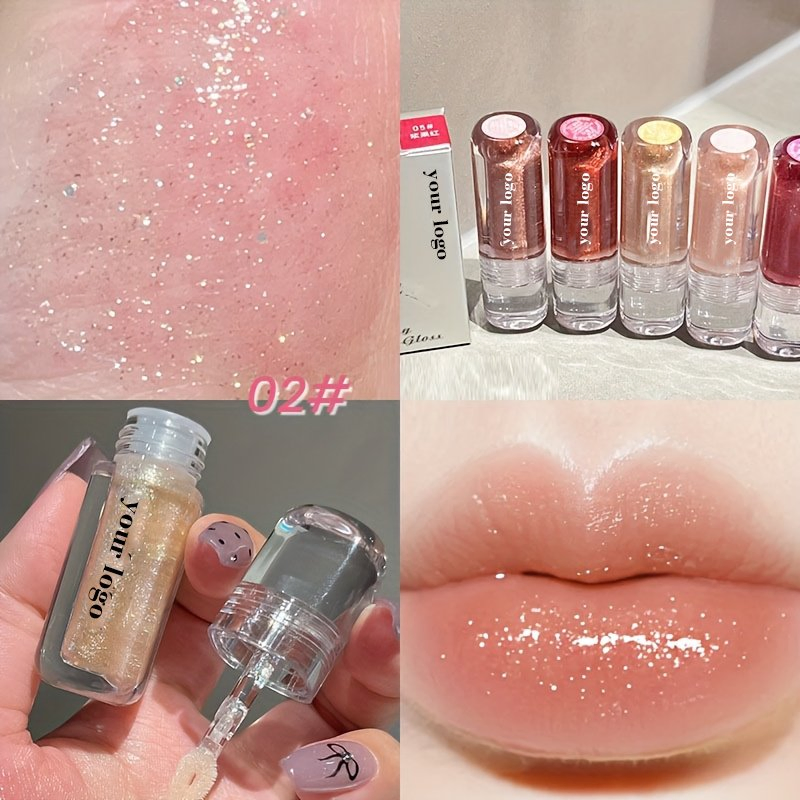 Wholesale Customization Transparent Tube Translucent Clear Texture Starfall Glitter Lip Gloss Gorgeous Lip Gloss