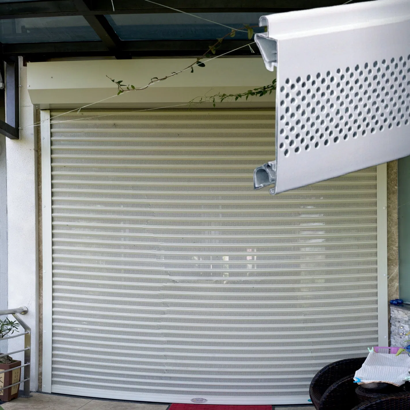Roll up Doors/Automatic Aluminum Roller/Rolling Shutter Garage Door (77mm single layer slats)