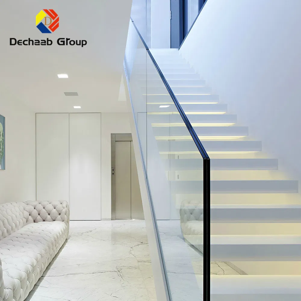 Glass Only No Frame Simple Design Easy Assembly Stair Railing