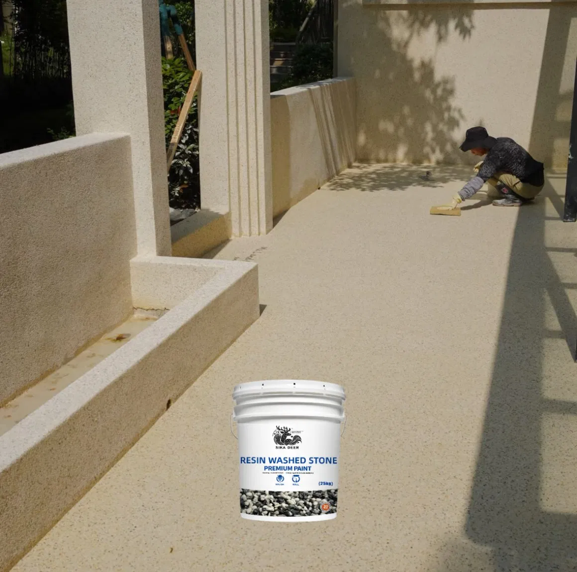 Waterproof Resin-Washed Stone Coating for Indoor Outdoor