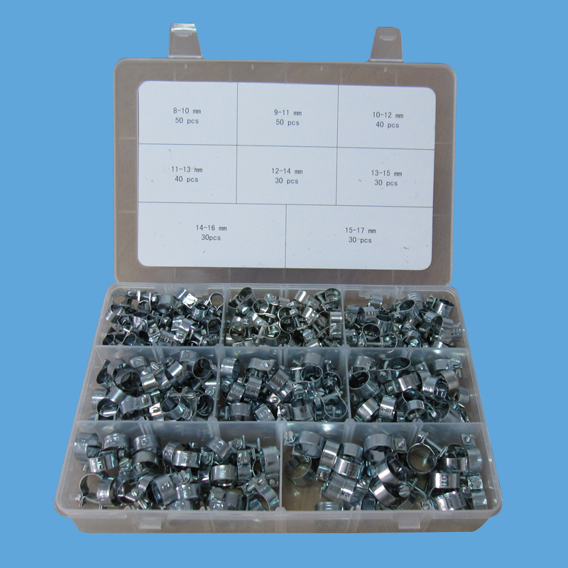 Zinc-Plated Mini Hose Clamps in Plastic Box