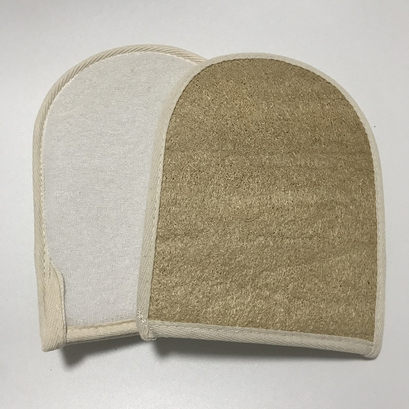 C011 Luffa Sponge Exfoliating Loofah Mitt Bath Body Scrub Natural Loofah Gloves