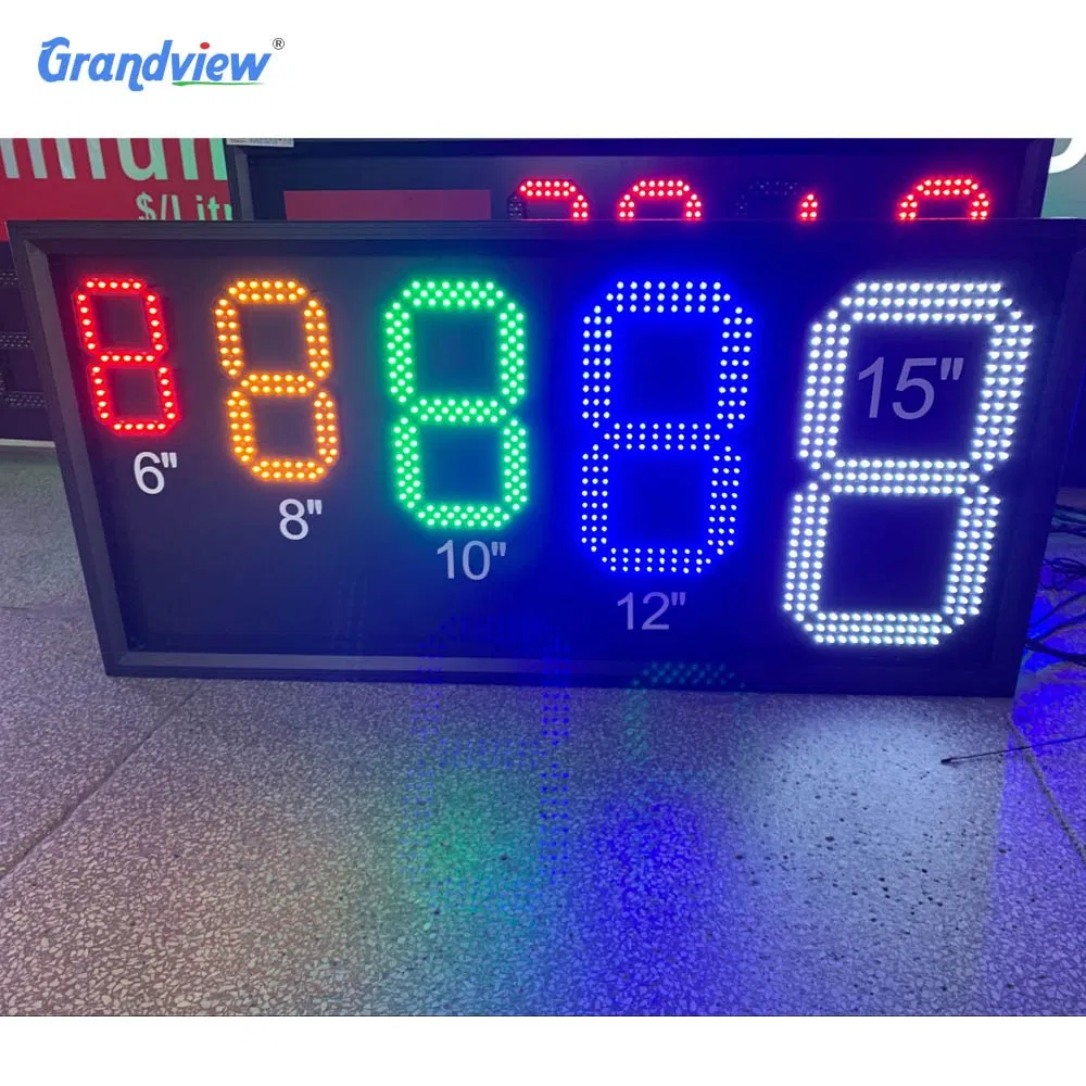 Fuel Station Pylon Sign Gas Station Signs LED 7 Segment LED Board Gas Price Light Display