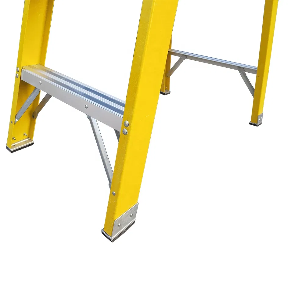 5 Steps Yellow Color Non-Conducting Fiberglass Step Ladder for Electric Work