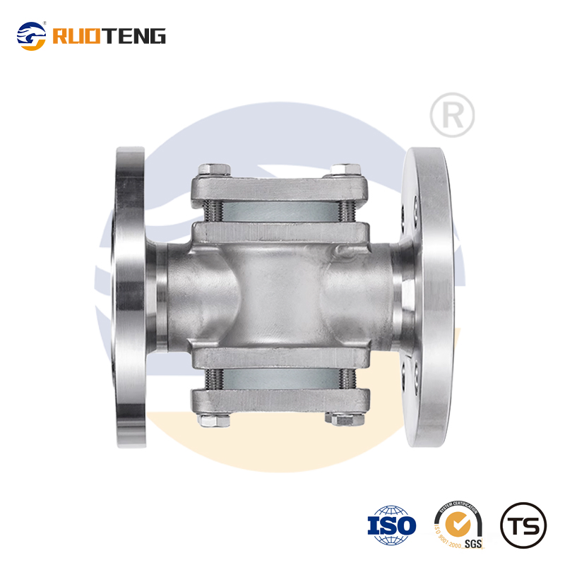 [Ruoteng] Stainless Steel Integrated Flanged Double Window Flapper Type Visual Flow Indicator
