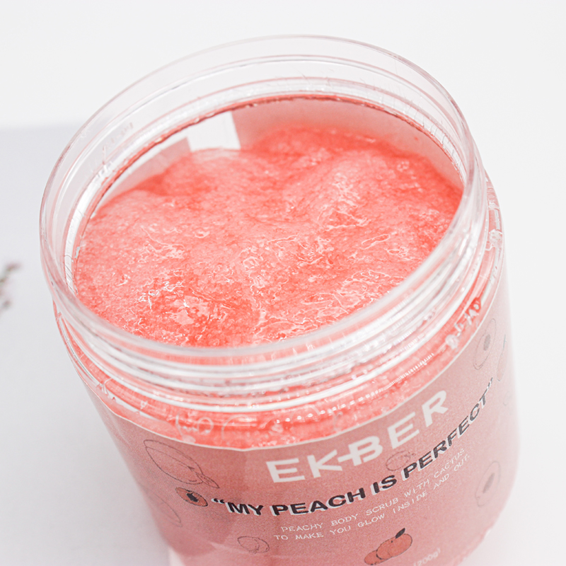 Customize Logo Skin Whitening Deep Cleaning Gentle Cleansing Body Scrub Natural Peach Strawberry Body Scrub