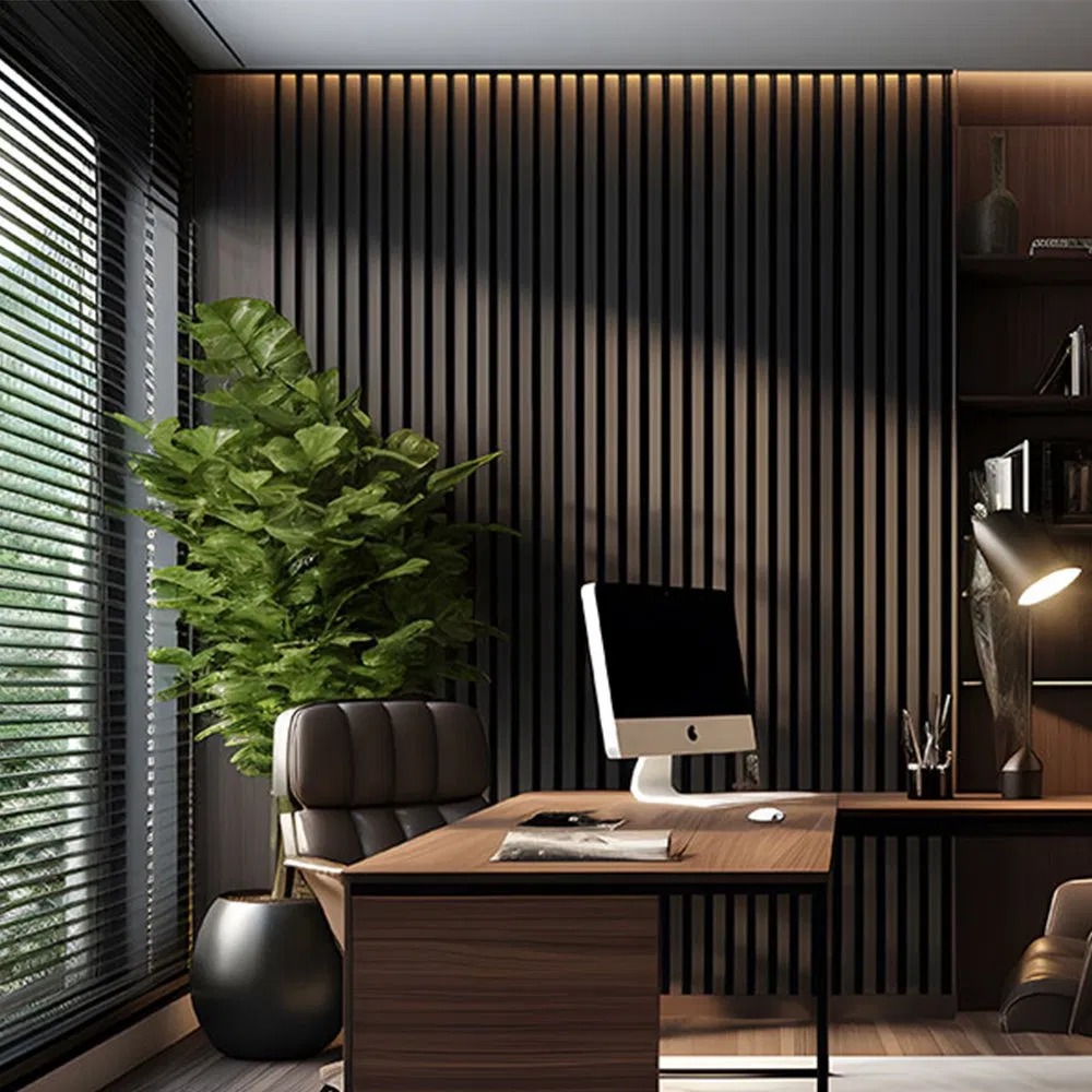 MDF/WPC Studio Natural Arificial Wooden Slat Acoustic Slat Aku Panel