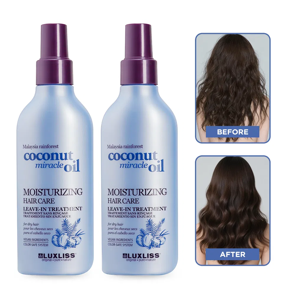 Luxliss Coconut Oil Repair Damaged Moisturizing Hair Care Leave-in Hair Treatment Spray