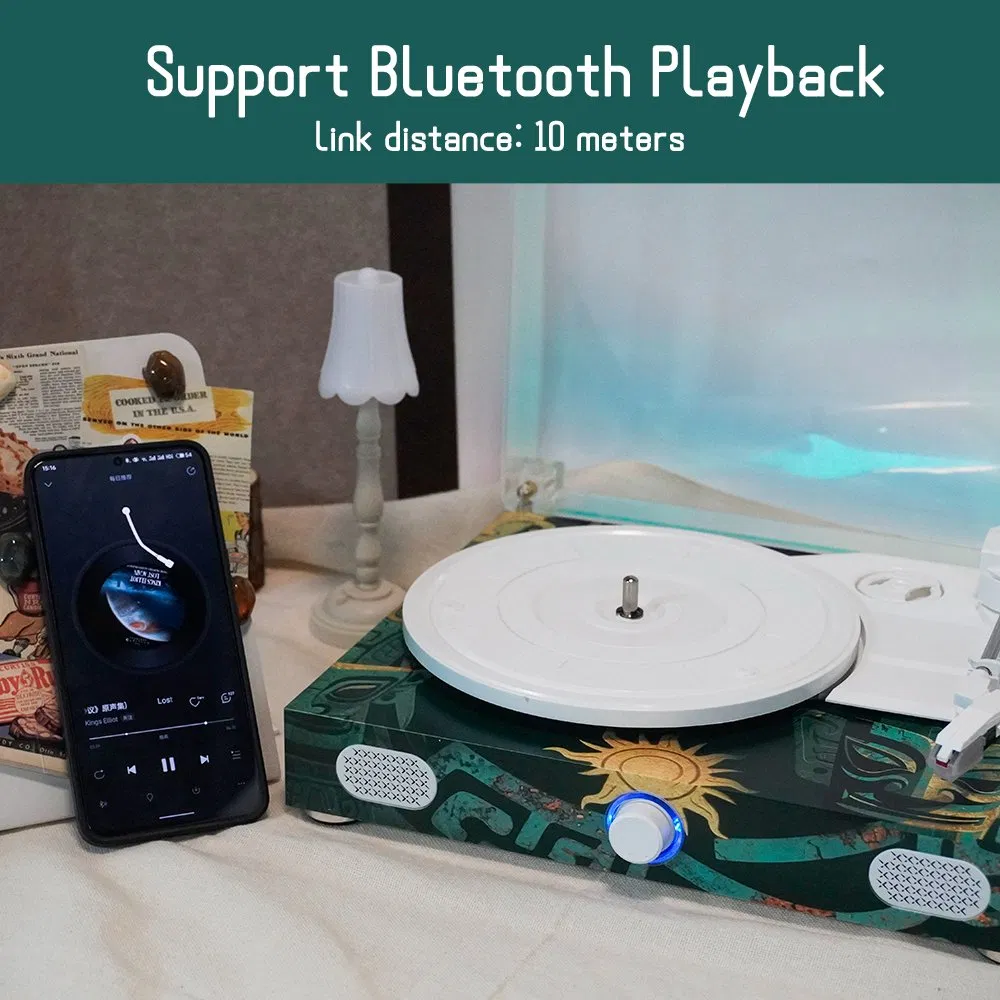 Проигрыватель винила Sanxingdui с Bluetooth и колонкой