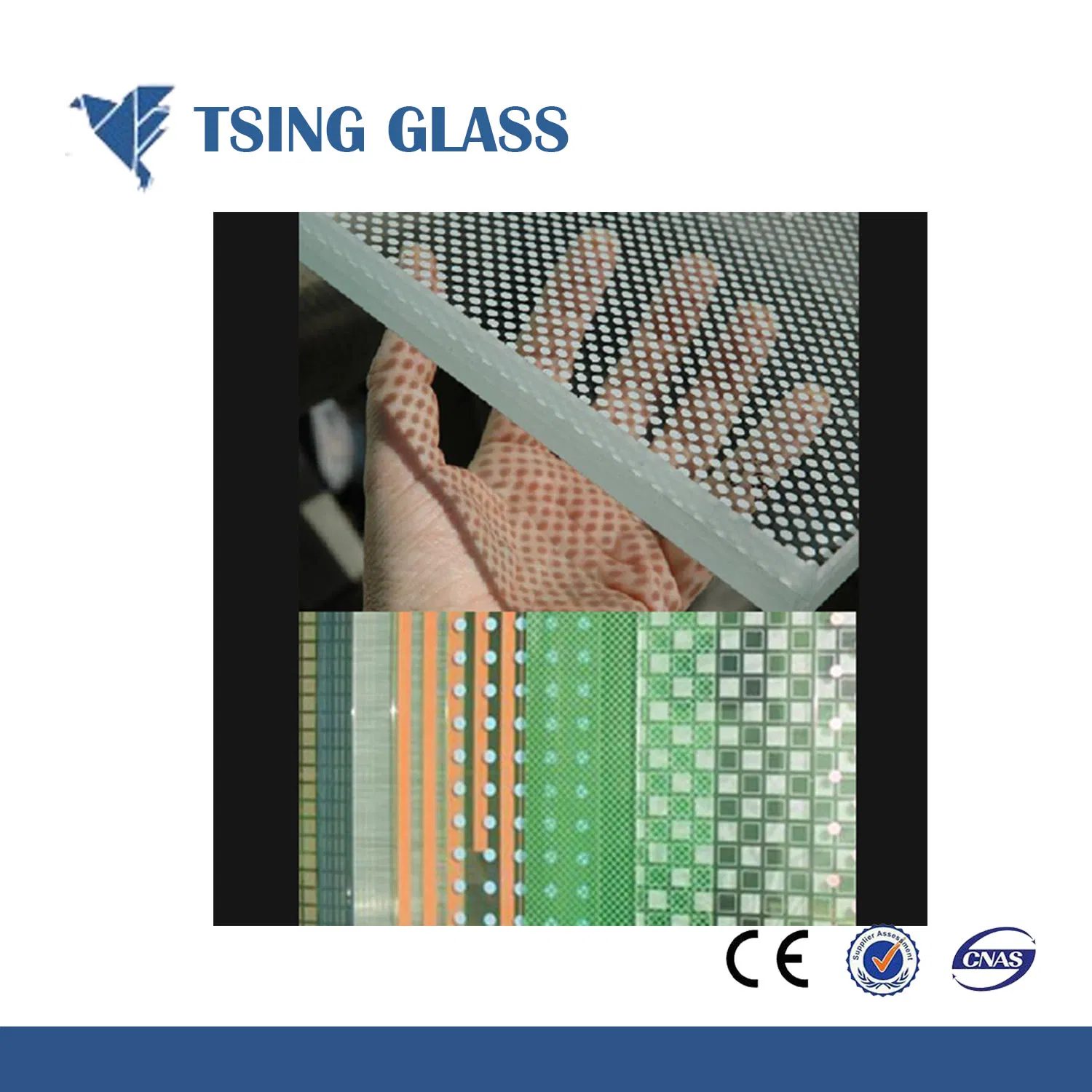 3-6mm Frosted Silk Screen Printing Decorative Glass