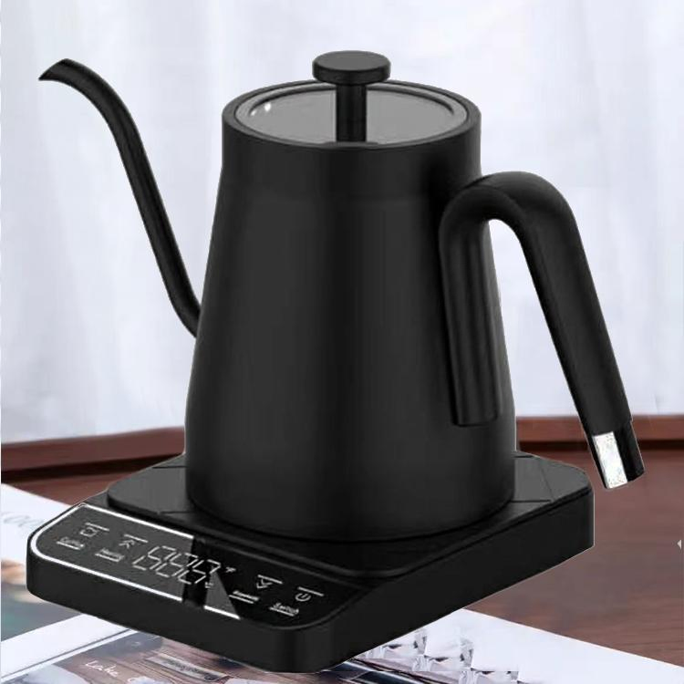Pour Over 90degree Gooseneck Kettle Adjustable Temperature Stainless Steel Body Smart Portable Electric Kettles for Household