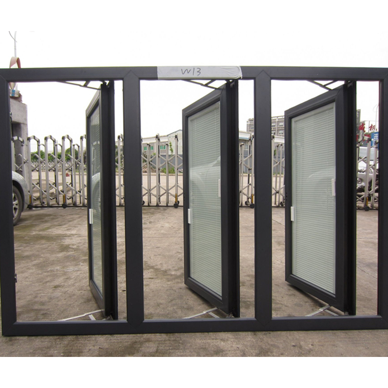 Outswinging Thermal Break Plastic Three Sides Casement Window with Blinds