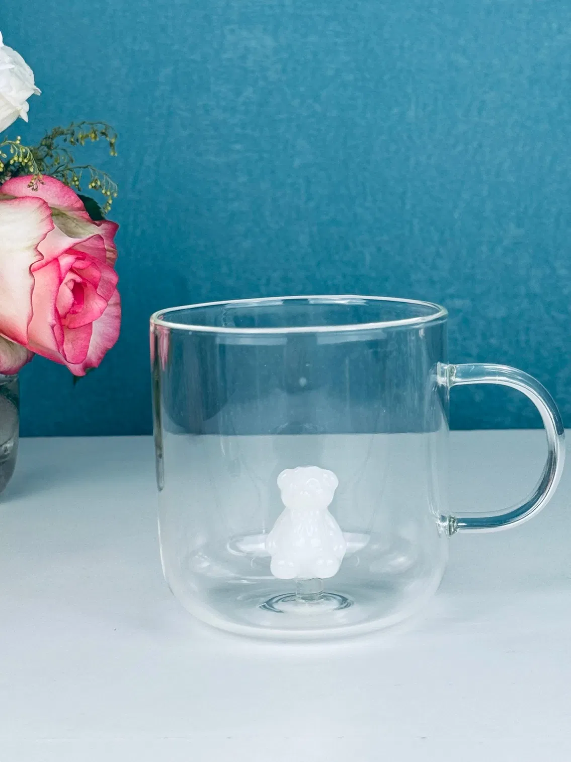 Newauto Glass Cup with Small Glass Insert and Lid