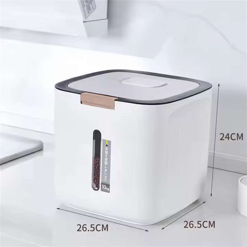 Fashion Press Rice Bucket Plastic Grain Storage Bucket Food Storage Box