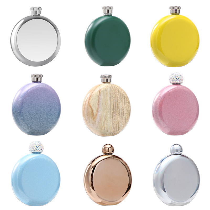 Wholesale Bar Party Camping Custom Logo 6oz 8oz 12oz Matte Black Silver Gold Hip Flask Stainless Steel Liquor Whiskey Alcohol Flask with Funnel