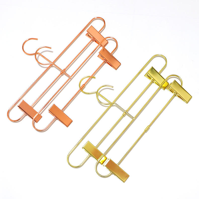 Wholesale High Quality Gold Metal Clip Child Adults Adjustable Coat Pant & Skirt Hangers